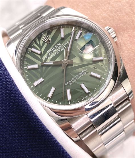 rolex day datejust 36 green|rolex datejust 36mm white dial.